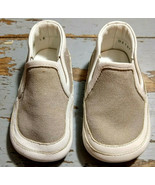 Cole Haan Slip-On Loafers Tan Canvas White Leather Rubber Sole Size 2C - $14.70