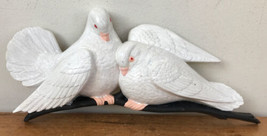 Vintage 70s Burwood 1977 Doves Birds Painted Hanging Wall Art Decoration - £31.45 GBP