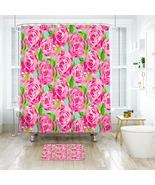 Lilly Pulitzer First Impression Shower Curtain Bath Mat Bathroom Waterpr... - £18.07 GBP+