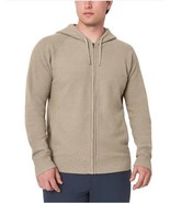Modern Ambition Mens Sweater Beige Full-Zip Hood Pockets Stretch Midweight - $828.56 MXN