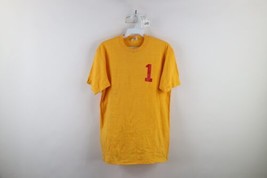 Vintage 70s Streetwear Womens Large Distressed Short Sleeve T-Shirt Yellow USA - £23.33 GBP