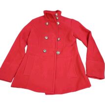Red Liz Claiborne Double Breasted PeaCoat with Silver Buttons  Size Small - $52.38