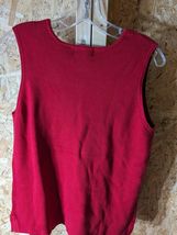 Jeanne Pierre ladies medium 100% cotton sleeveless knit red top - $30.55 CAD