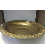 Swedish Vintage Hand Hammered Brass Bowl Accent Old Style Design around rim - $137.20 CAD