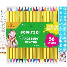 Face Paint Crayons For Kids 36 Jumbo Body Painting Marker Sticks Makeup Crayon K - £14.85 GBP