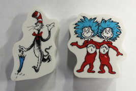 Set of 2 Dr. Seuss Cat In The Hat Giant Erasers Style 3 - £1.57 GBP
