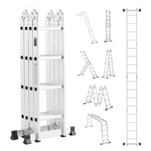 VEVOR Multi-Purpose Folding Ladder, 15.5ft Height Heavy Duty Adjustable ... - $142.90