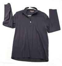 Michael Kors MK Mens Black Half Zip Pullover Sweater M Cotton/Polyester - $20.85