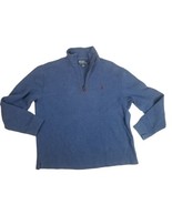 Polo Ralph Lauren Long Sleeve Quarter Zip Sweater Top Mens Sz L Blue w Pony - £16.35 GBP