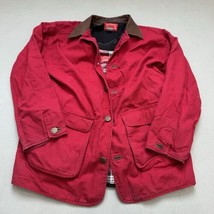 Vintage Marlboro Canvas Chore Coat Field Jacket 90s Barn Leather Trim M W/liner - £34.84 GBP