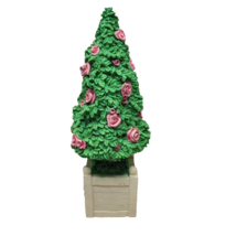 Dept 56 Spring Easter Topiary Flowering Tree Pink Roses Snowbunnies Fairy 2 - £21.64 GBP