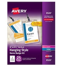 Avery Customizable Name Badges, 6&quot; x 4.25&quot;, Printable Name Tag - £19.10 GBP