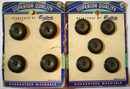 Set of 9 2 Tone Grey Eugenia Superior Quality Buttons 2 Sizes Vintage Gr... - $10.99