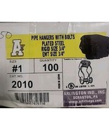 ( Box of 100 ) Arlington 3/4&quot; Plated Steel Pipe Hangers With Bolts. Cat.... - $1,014.98 MXN