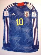 Takumi Minamino Japan 2022 World Cup Match Slim Home Long Sleeve Soccer Jersey - £101.88 GBP