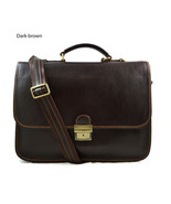 Leather briefcase men women office briefcase handbag leather shoulder ba... - £175.63 GBP