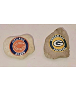  Chicago Bears VS Green Bay Packers Worry Stones Logos Emblems Rock Foot... - £6.98 GBP