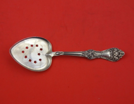 Floral by Baker-Manchester Sterling Silver Nut Spoon heart pierced stars 5 1/4&quot; - £54.73 GBP