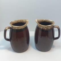 2 Vintage HULL Brown Drip Pitcher Ovenproof USA Pottery Glaze Pitcher 6 ... - $19.79