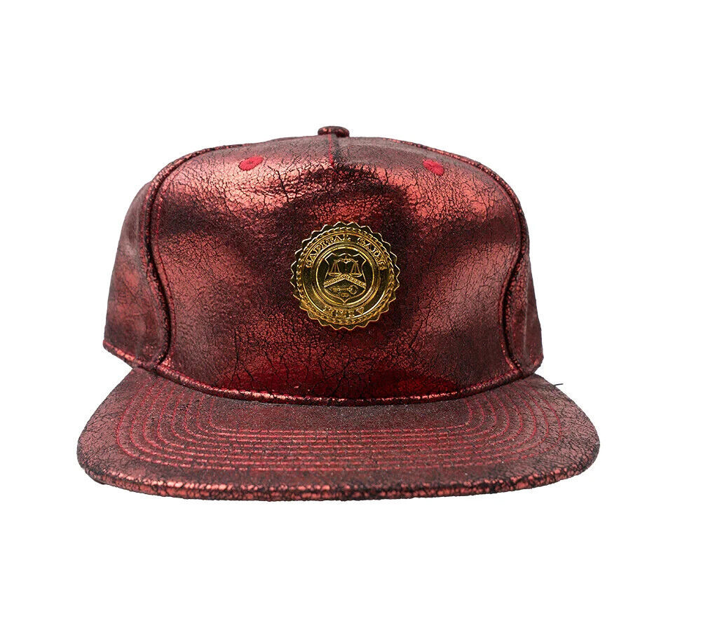 Capital Gains Men's Streetwear Classic Crackled Metallic Red Strap Back Cap, Hat