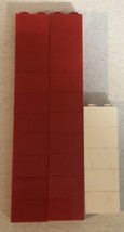 Lego 1x2 Brick Lot Of 25 Pieces Parts 2 Pegs Toy Toys Red And White - $6.92