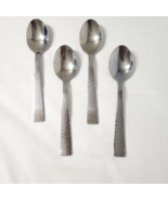 4 Teaspoons Godinger CASTELLO Hammered Stainless Flatware - $57.91