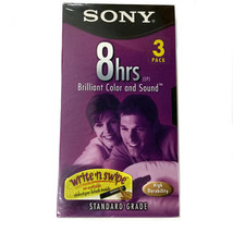 Sony VHS 3 Pack Standard Grade T 160VL/WA 8 Hrs - Sealed Cellophane Wrap - $34.33