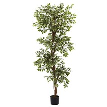 6ft Ficus  Tall Decorative Artificial Fig Plant Indoor Large Variegated - $169.28