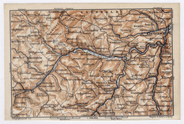 1911 Antique Map Vicinity Of Kreuznach Sobernheim Kirn Idar Meisenheim / Germany - £15.51 GBP