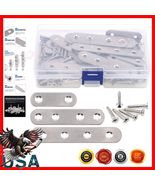 35-Piece Stainless Steel Flat Brace Brackets Set with 80 Screws - Elegan... - $37.18 CAD