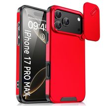 Generic Case for iPhone 17 (Color: Red) Plain Hard Back Hard Silicon Cam... - $855.65 MXN