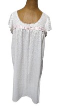 VTG Nicole Nightgown Womens Size S White Lace Embroidered Romantic  Pink... - £29.30 GBP