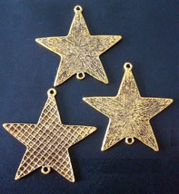 3 Ant Gold plated 40mm Dangle STAR charms pendants earring findings CFP109 - £2.33 GBP