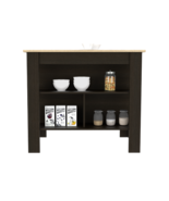 Kitchen Island Dozza, Kitchen, Black / Light Oak - €278,58 EUR