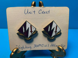 Vtg Unit Crest Fighting 300th Civil Affairs Set Of Pins On Dondero Inc B... - $29.95