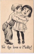 Samson Brothers Postcard Big Eyed Boy Girl For The Love Of Moike Made In USA - £15.95 GBP
