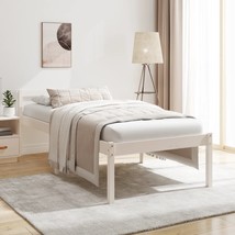 Bed Frame White 90x200 cm Solid Wood Pine - £60.19 GBP
