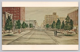 Central Plaza Hagerstown Maryland Main Street Artist&#39;s Rendering Postcard - £10.80 GBP