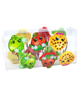 Shopkins Shower Curtain Hooks 12 Pieces Apple Strawberry Cookie Resin - £11.83 GBP