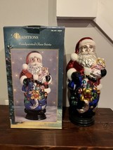 Vintage Y2K 90s Christmas Santa Claus Statue Blown Glass Figure Traditions - £46.38 GBP