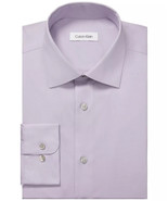 Calvin Klein Men&#39;s Steel Regular Fit Non-Iron Solid Dress Shirt Lilac Mi... - $32.14 CAD