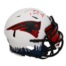 Tom Brady Autographed Patriots Lunar Eclipse Custom Drip Mini Helmet Fan... - £1,926.04 GBP