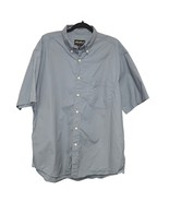 Eddie Bauer Mens Large Shirt Blue Gray Button Up Short Sleeve Collared P... - $16.78 CAD