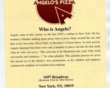 Angelo&#39;s Pizza Menus 1697 Broadway New York City  - £10.84 GBP