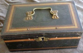 Vintage Lockable Tin Treasure Chest – With Second Inside Removable Compartment - £21.01 GBP