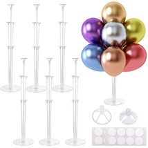 6 Sets Of Balloon Stand Kits, Upgraded 28&quot; Height Clear Table Balloon Centerpiec - £20.55 GBP