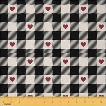 GeoPlaid Yard Fabric: Black White Geometric Buffalo Plaid f - £77.37 GBP