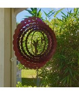 Hummingbird Wind Spinner NEW Metal Hanging 11&quot; Red Enamel 3D Kinetic Yar... - $283.15 MXN