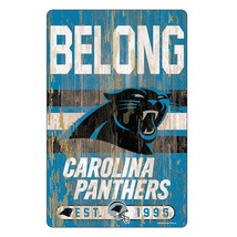 Carolina Panthers Sign 11x17 Wood Slogan Design - €40,32 EUR