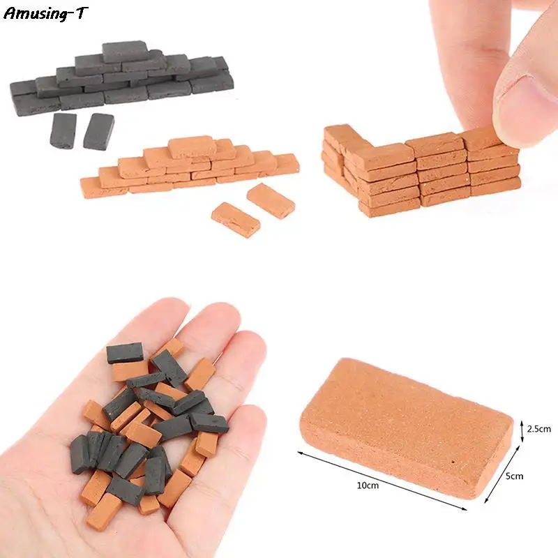 50pcs 1:35 Mini Brick Model DIY House Miniature Bricks Dollhouse Accessory - £8.20 GBP+